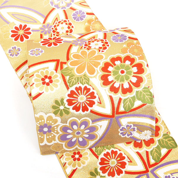 楽天市場】袋帯 振袖用 正絹 成人式に 華やかな袋帯 六通 仕立て上がり