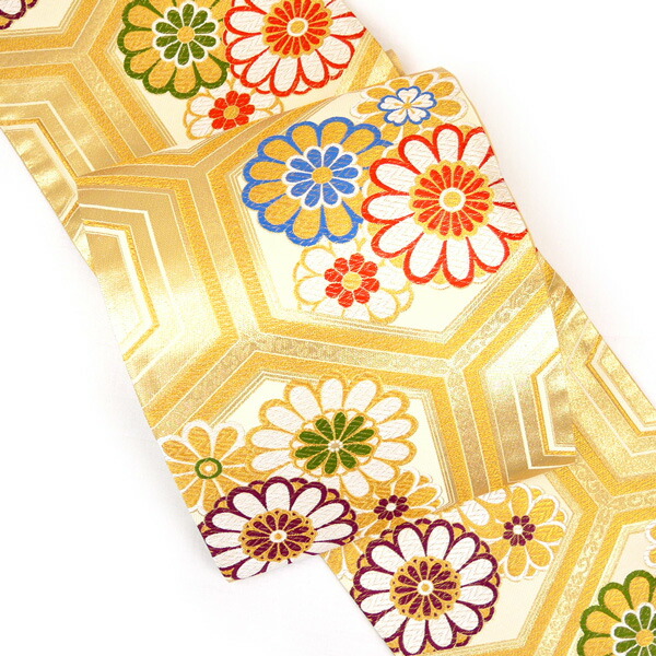 京都 西陣 振袖用 袋帯 成人式 フォーマル 正絹 結婚式 美品 花 sa42 obi389m-3631_1.jpg