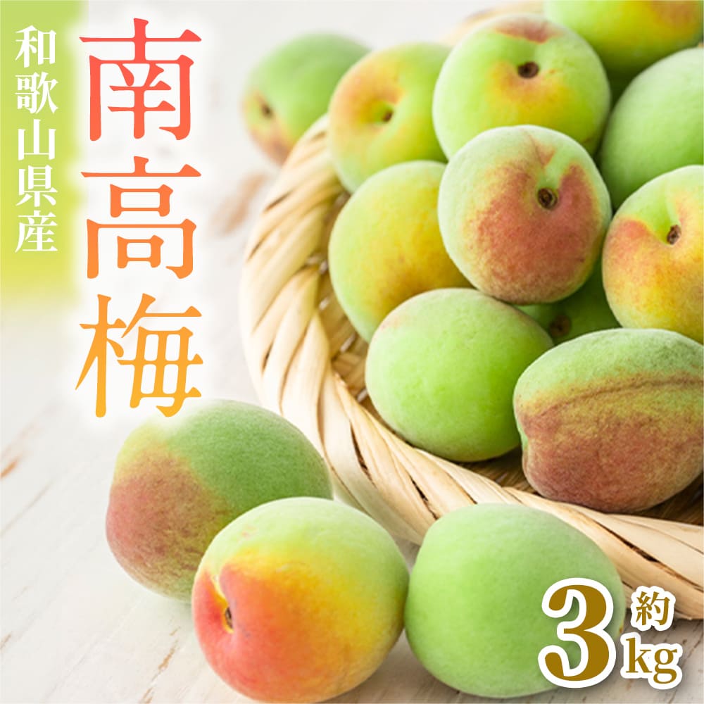 【期間限定　5月下旬から出荷】和歌山県産南高梅 L～2L 約3kg 梅 うめ 南高梅 和歌山 梅 うめ 梅の実 旬 大粒
