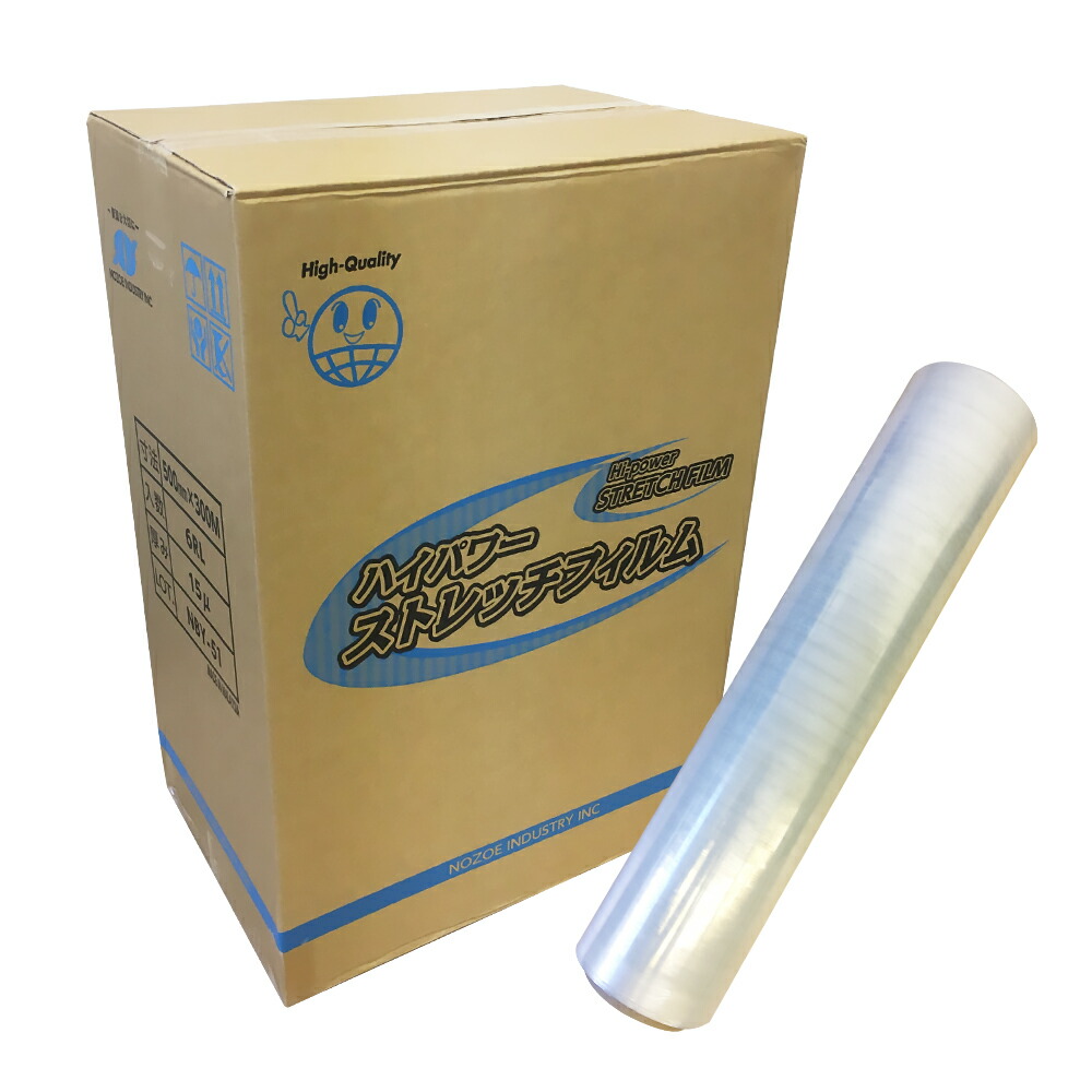 楽天市場 ストレッチフィルム 15ミクロン 500mm 300m 6本入 3インチ紙管 うさマート 楽天市場店