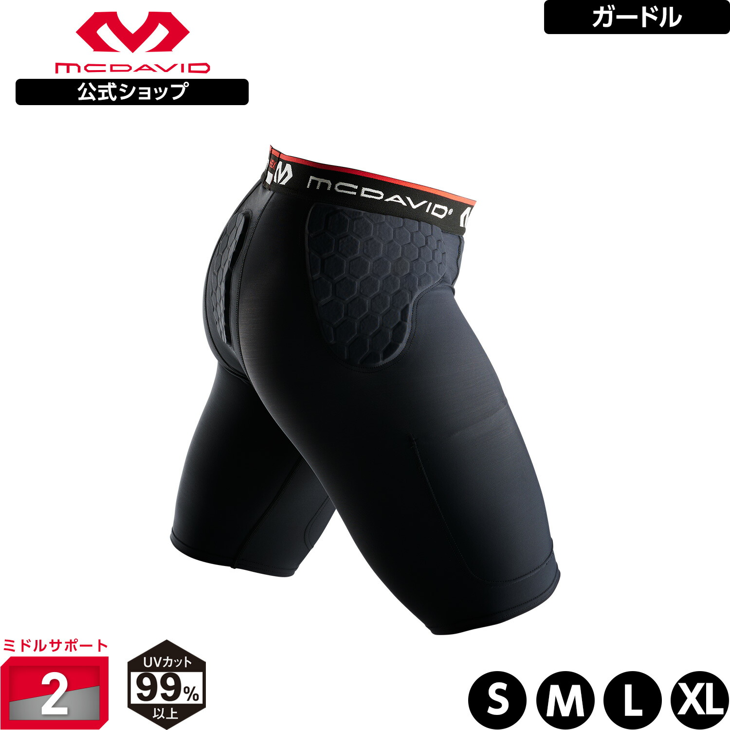 マクダビッド パッド付スパッツ\"HEXサッドショーツDD“Mサイズ HEX ガードショーツ - McDavid｜サポータ－ブランドの