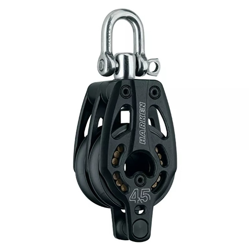 45粍 Double Black Magic Swivel Block w/Becket 45粍 ダブル 黒いこと 神通力 スイ呼びりん 立ちはだかる ベケット付 3394 小船 ハーケン HARKEN 代引不可
