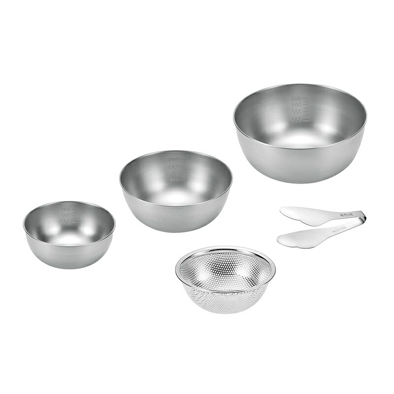 ボウル4点セット トング付 ボウル21cm&18cm&15cm&パンチングボウル15cm No.ETF-1000 燕人の匠 新潟産 燕産 お歳暮 お中元 キッチン用品 横YH