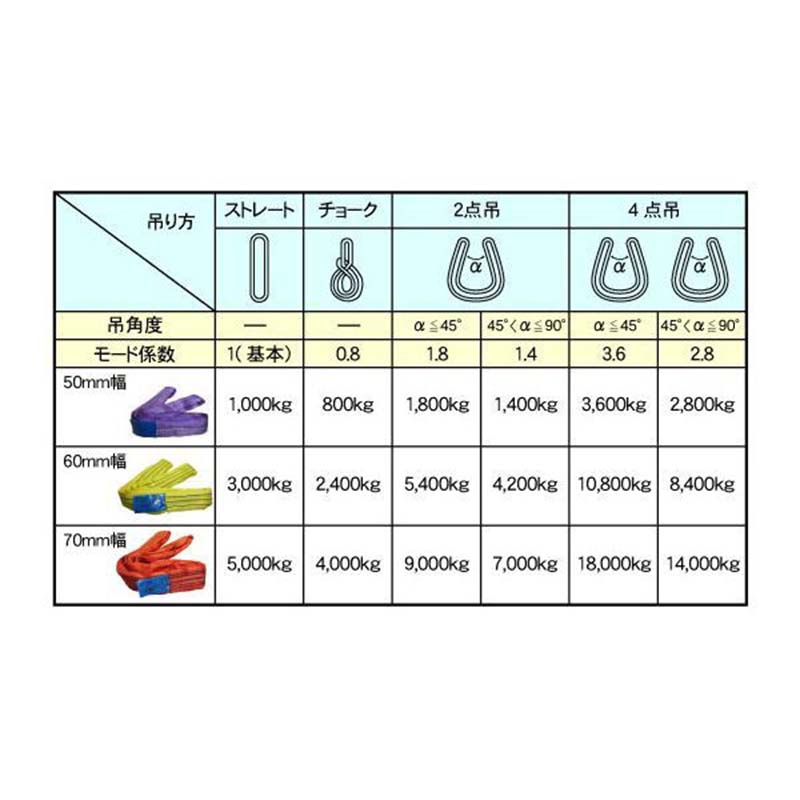 【楽天市場】玉掛けスリング CEラウンドスリングN型 65624 使用荷重1000kg 幅50mm 長さ5m 玉掛 スリング FREAK