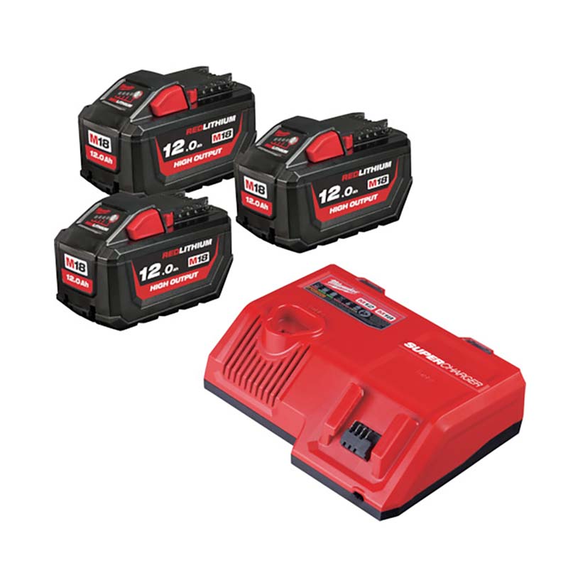 充電器 バッテリー M18 (3) HO12.0Ah スタートキット M18HNRG-123JP M18シリーズ 充電 milwaukee ミルウォーキー TコD
