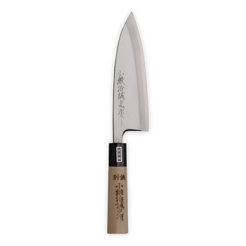 まかない方 小鍛治誠光作 白鋼プロ用 出刃庖丁 呉牛柄付き添い人 M403 180粍 三木裁断師製造所 三冨D