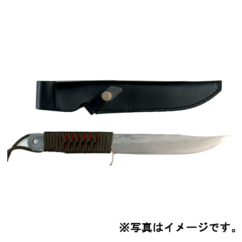 雲流剣ナタ 秘造秀存昭三作 本体 本革サック入 54-210-SM 雲流仕上げ 銅ヒルト付 諸刃 アウトドア 間伐 伐採 刃渡り 210mm 池内刃物 三冨D