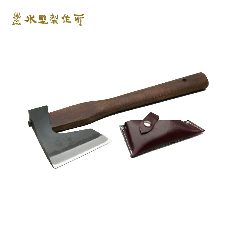 斧 割込地型 570g 焼柄 010-131 まさかり オノ 革サック付 アウトドア キャンプ 本格的 薪割 焚火 水野製作所 H