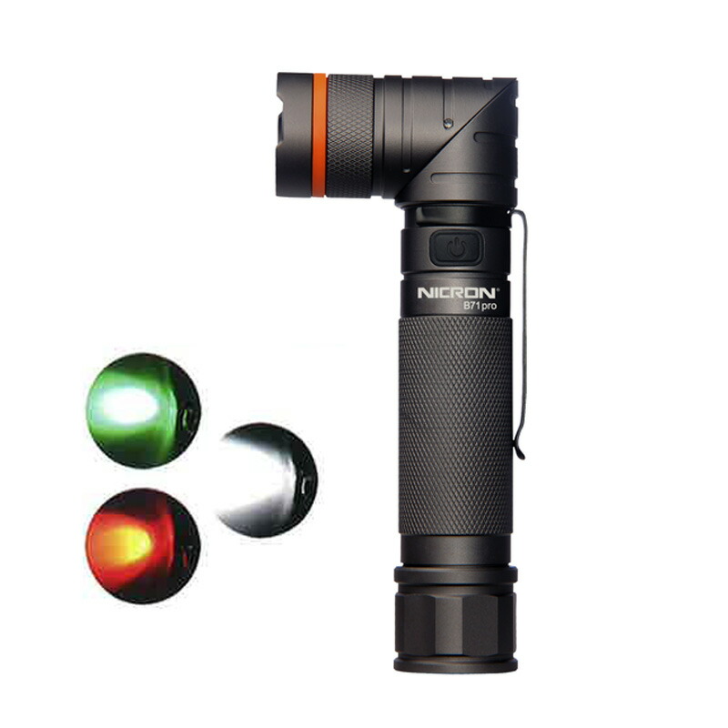 LEDライト 950LM B70+ USB充電式 迷彩柄 レッドライト 天体観測 星撮影 アウトドア キャンプ ライト Camo首振りレッドグリーンLEDライト B70+ 迷彩