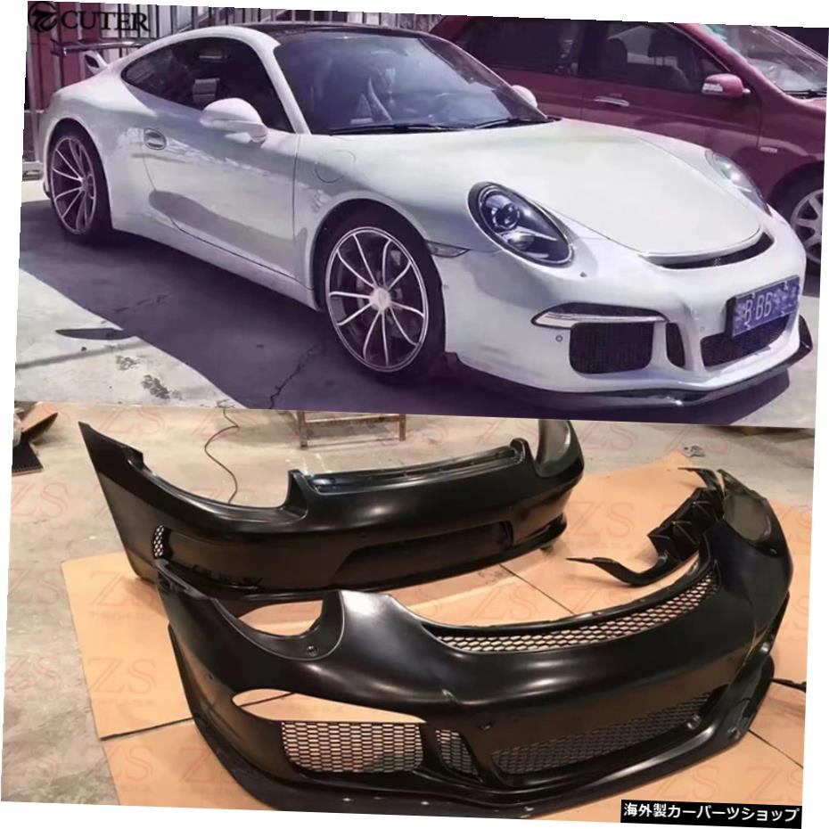 991.1Gt3スタイルフロントバンパーリアバンパーリアスポイラーポルシェ911カレラ991GT3スタイル車体キット10-15 991.1 Gt3 Style Front Bumper Rear Bumper Rear Spoiler for Porsche 911 Carrera 991 GT3 Style Car Body Kit 10-15【並行輸入品】