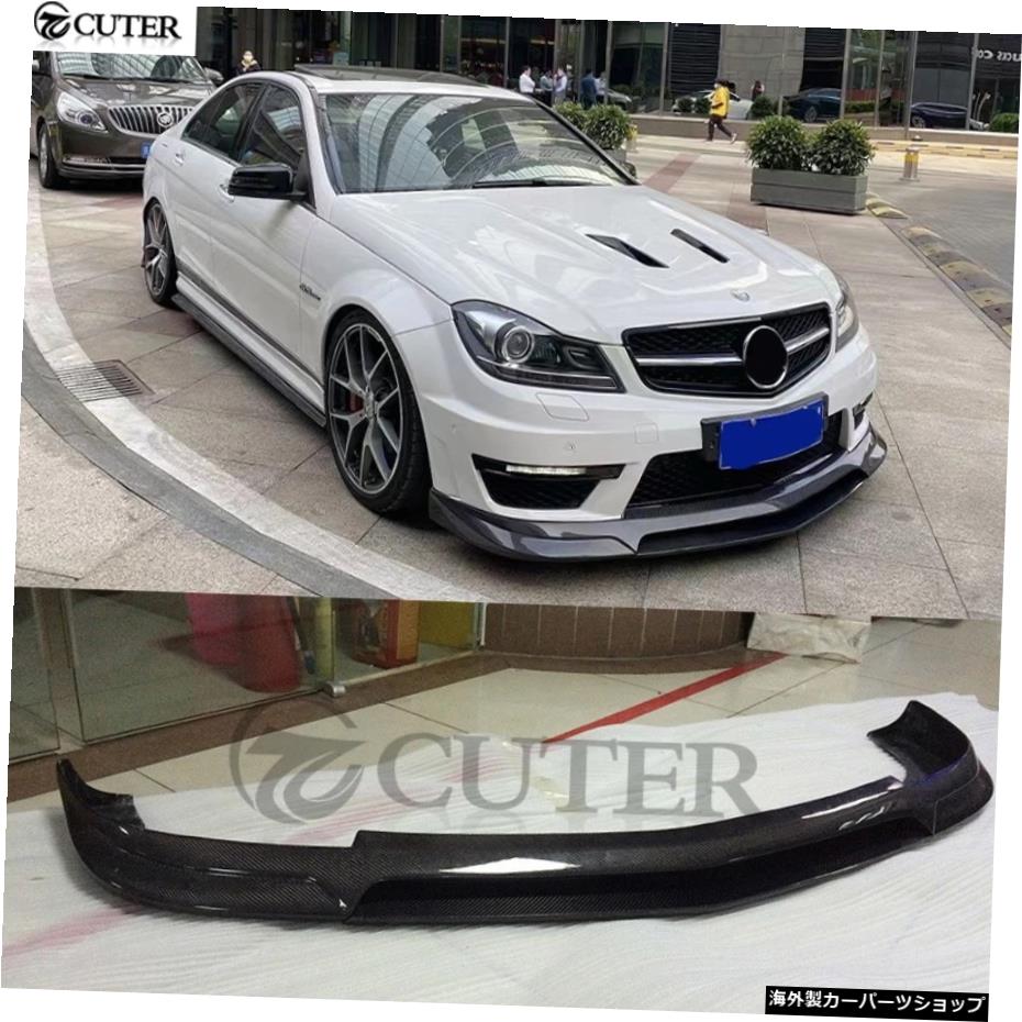 W204 Real C63 507AmgrスタイルカーボンファイバーカーフロントバンパースポイラーリップforMercedesBenz W204 C63 Splitter Body Kit 12-14 W204 Real C63 507 Amg r Style Carbon Fiber Car Front Bumper Spoiler Lip for Mercedes Benz W204 C63 Splitter 【並行輸入品】