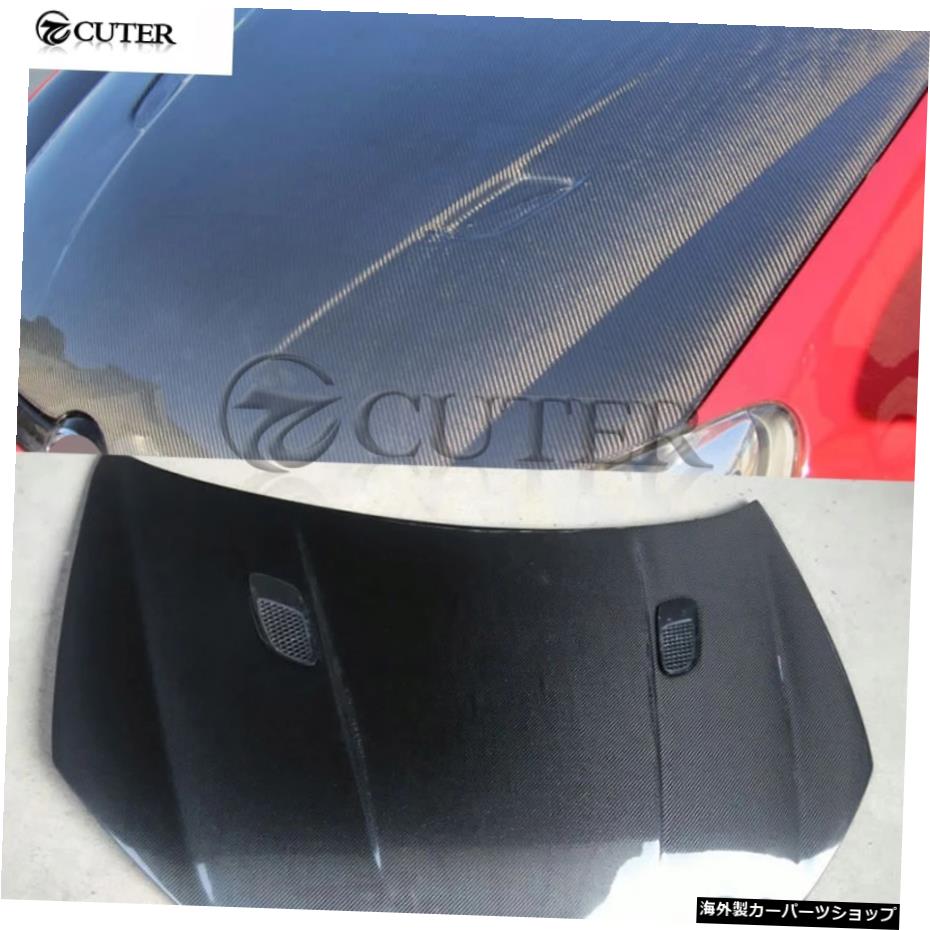 フォルクスワーゲンゴルフ6カーボンファイバーエンジンフードカバーベント、2つの小さな穴付き車体キット10-12 for Volkswagen Golf 6 Carbon Fiber Engine Hood Cover Vents with Two Small Holes Car Body Kit 10-12【並行輸入品】