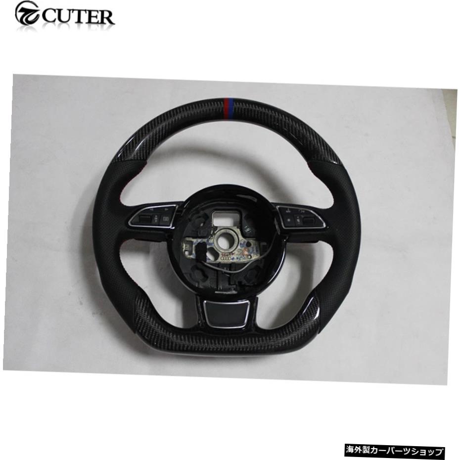アウディA5S512-16 A5 S5 Style Black Carbon Fiber Modified Car Steering Wheel Steering Rudder with Shift Paddle for Audi A5 S5 12-16【並行輸入品】