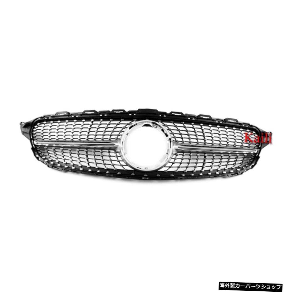 【シルバー】メルセデスベンツCクラスW205c200c250 c3002015-2018フロントグリルバンパーリップカースタイリング用ABSレーシンググリル 【silver】ABS Racing Grills For Mercedes Benz C Class W205 c200 c250 c300 2015-2018 Front Grilles Bumper Lip Car S【並行輸入品】