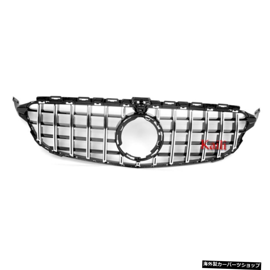 【2019シルバーカム付き】メルセデスベンツCクラスW205c200c250 c3002015-2021フロントグリルバンパーリップカースタイリング用ABSレーシンググリル 【2019 silver with cam】ABS Racing Grills For Mercedes Benz C Class W205 c200 c250 c300 2015-2021 Fron【並行輸入品】