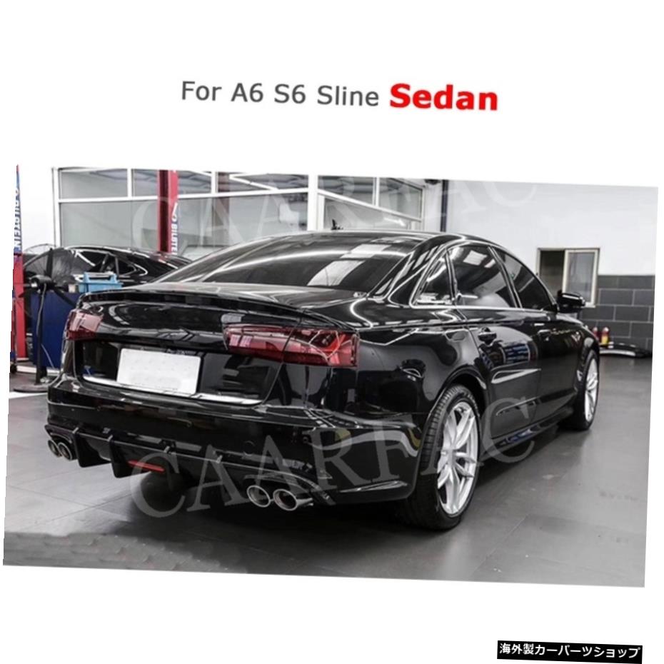 【セダン車用】S6カーボンファイバーフロントリップスポイラー用アウディA6S6セダンハッチバック2016-2018（A6スタンダード用ではありません）Kスタイルバンパーショベル 【For Sedan Car】For S6 Carbon Fiber Front Lip Spoiler For Audi A6 S6 Sedan Hatchb【並行輸入品】