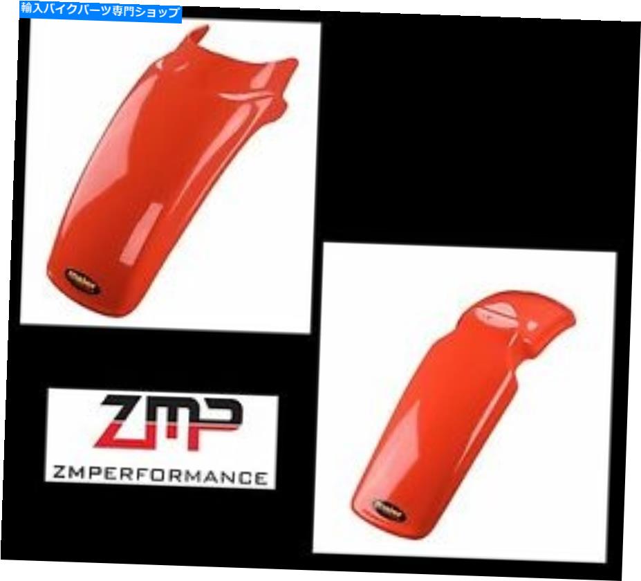 Front Fender ニューホンダXR75 77 - 78オレンジプラスチックフロントとリアフェンダーマッドガードキット NEW HONDA XR75 77 - 78 ORANGE PLASTIC FRONT AND REAR FENDER MUD GUARD KIT【並行輸入品】