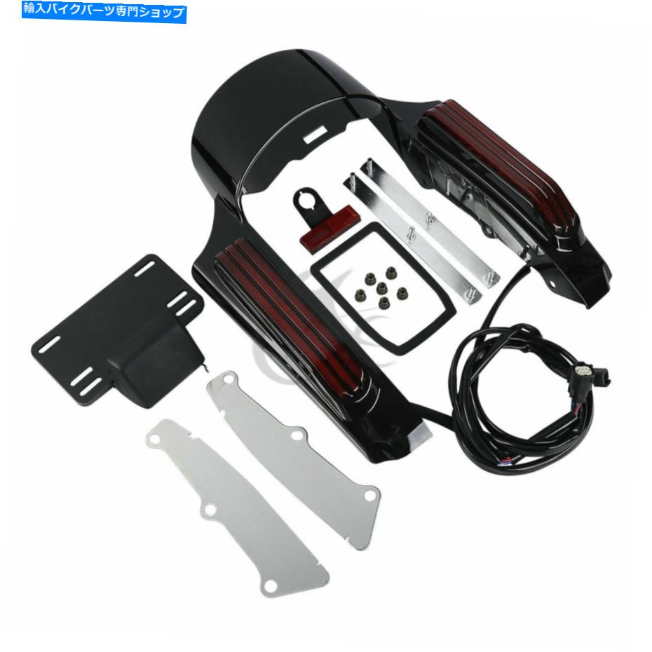 Rear Fender リアフェンダーの筋肉はハーレーツーリングロードキングストリートグライドのためのライトフィット14-21 Rear Fender Fascia LED Light Fit For Harley Touring Road King Street Glide 14-21【並行輸入品】