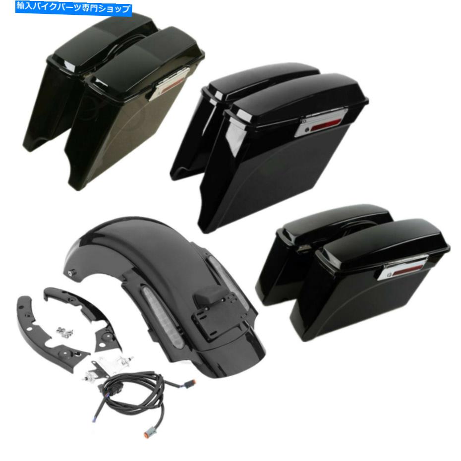 Rear Fender 塗られたサドルバッグLEDリアフェンダーフィットハーレーツーリングロードキンググライド09-13 Painted Saddlebag LED Rear Fender Fit For Harley Touring Road King Glide 09-13【並行輸入品】