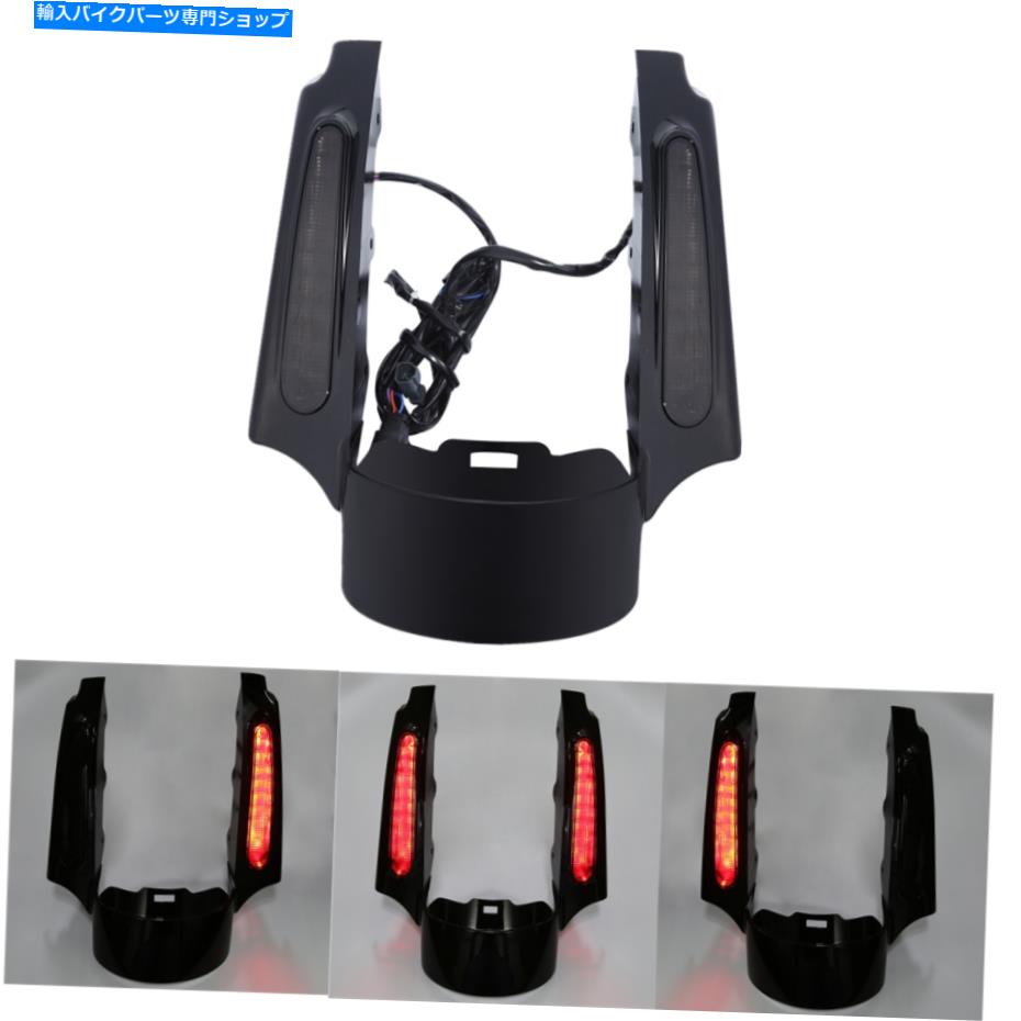 Rear Fender ハーレーロードストリートElectra Glide 09-13のためのリアフェンダーの筋板w /赤いライトフィット Rear Fender Fascia W/ Red light Fit For Harley Road Street Electra Glide 09-13【並行輸入品】