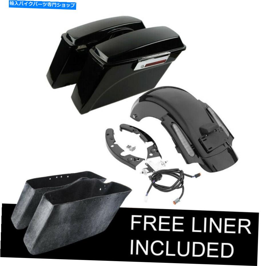 Rear Fender ブラックABSサドルバッグ+リアフェンダーフィットハーレーロードキンググライド2009-2013 CVO Black ABS Saddlebags + Rear Fender Fit For Harley Road King Glide 2009-2013 CVO【並行輸入品】