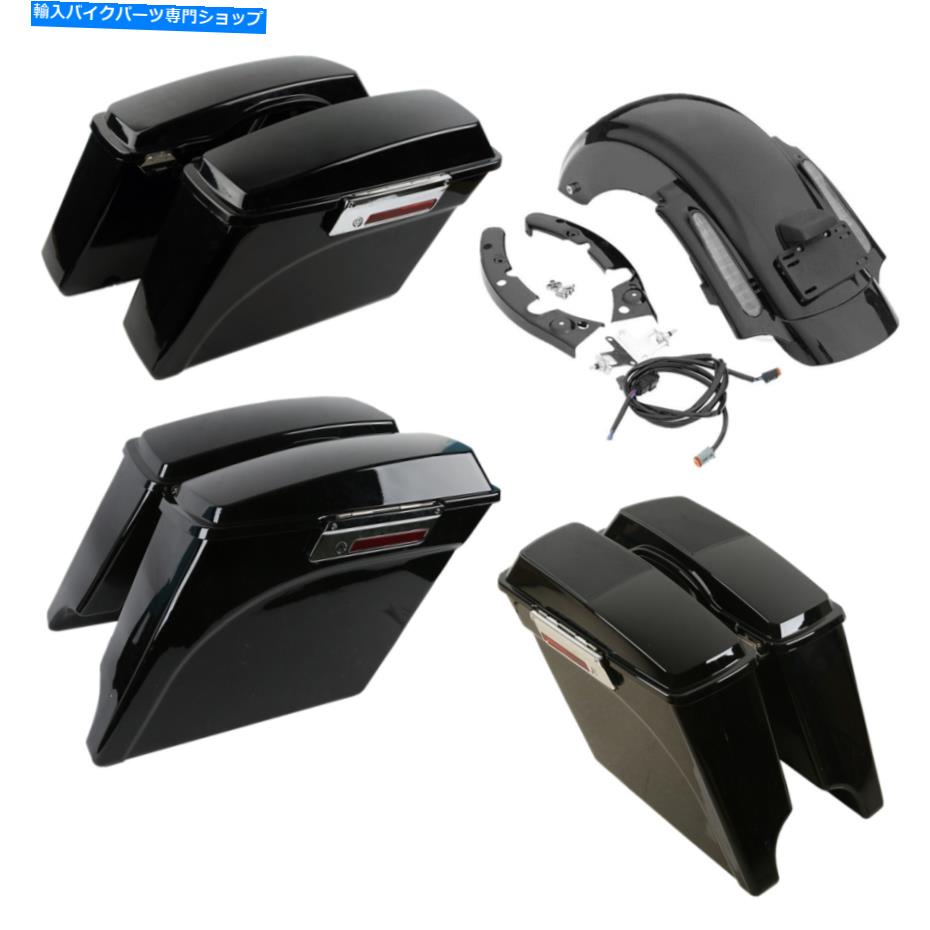 Rear Fender 塗られたサドルバッグLEDリアフェンダーフィットハーレーロードストリートエレクトラグライド09-13 Painted Saddlebag LED Rear Fender Fit For Harley Road Street Electra Glide 09-13【並行輸入品】