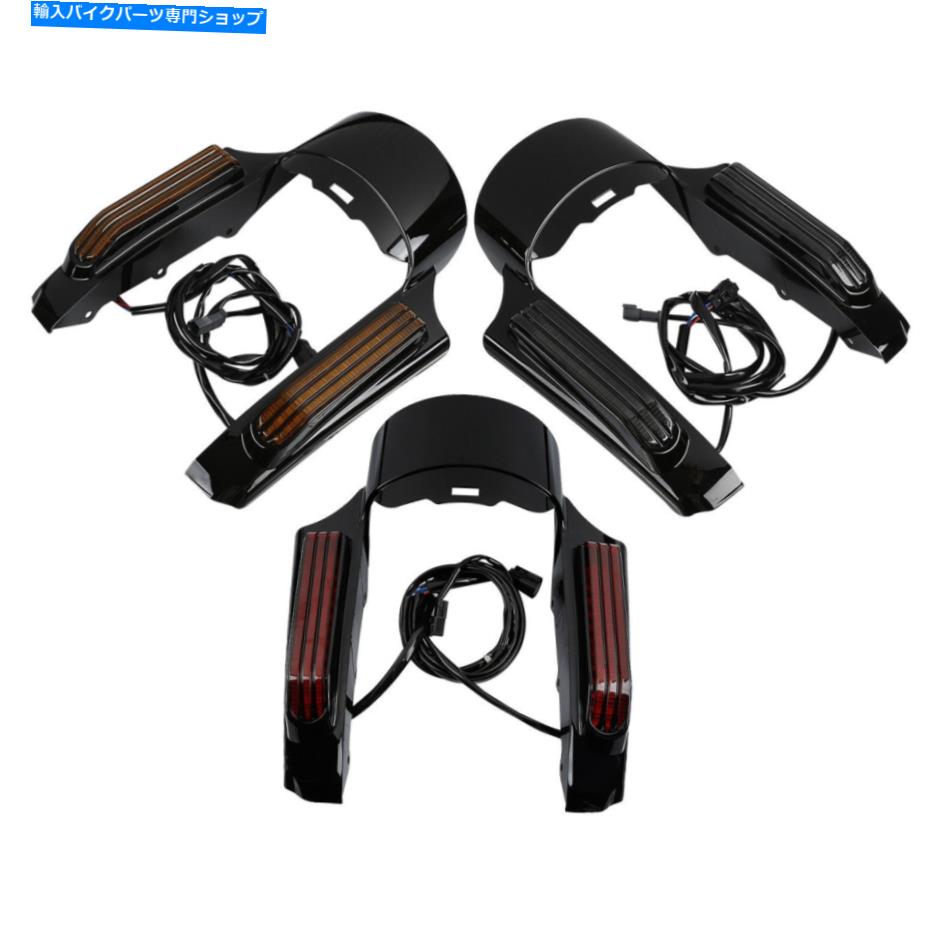 Rear Fender リアフェンダーの筋肉はハーレーツーリングストリートロードグライド14-21 17のためのライトフィットを導きました Rear Fender Fascia LED Light Fit For Harley Touring Street Road Glide 14-21 17【並行輸入品】