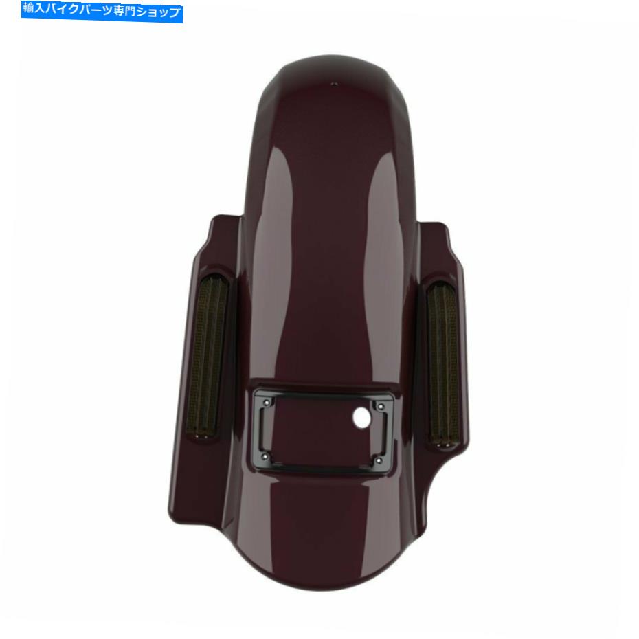 Rear Fender ブラックチェリードミネーターはハーレーツーリングのためにリアフェンダー2を伸ばした09-13 Black Cherry Dominator Stretched Rear Fender 2 into 1 For Harley Touring 09-13【並行輸入品】