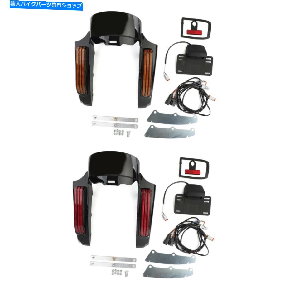 Rear Fender トゥーリングロードキングフリルストリートグライドflhxのためのリアフェンダーLEDライトフィット Rear Fender LED Light fit for Touring Road King FLHR Street Glide FLHX【並行輸入品】