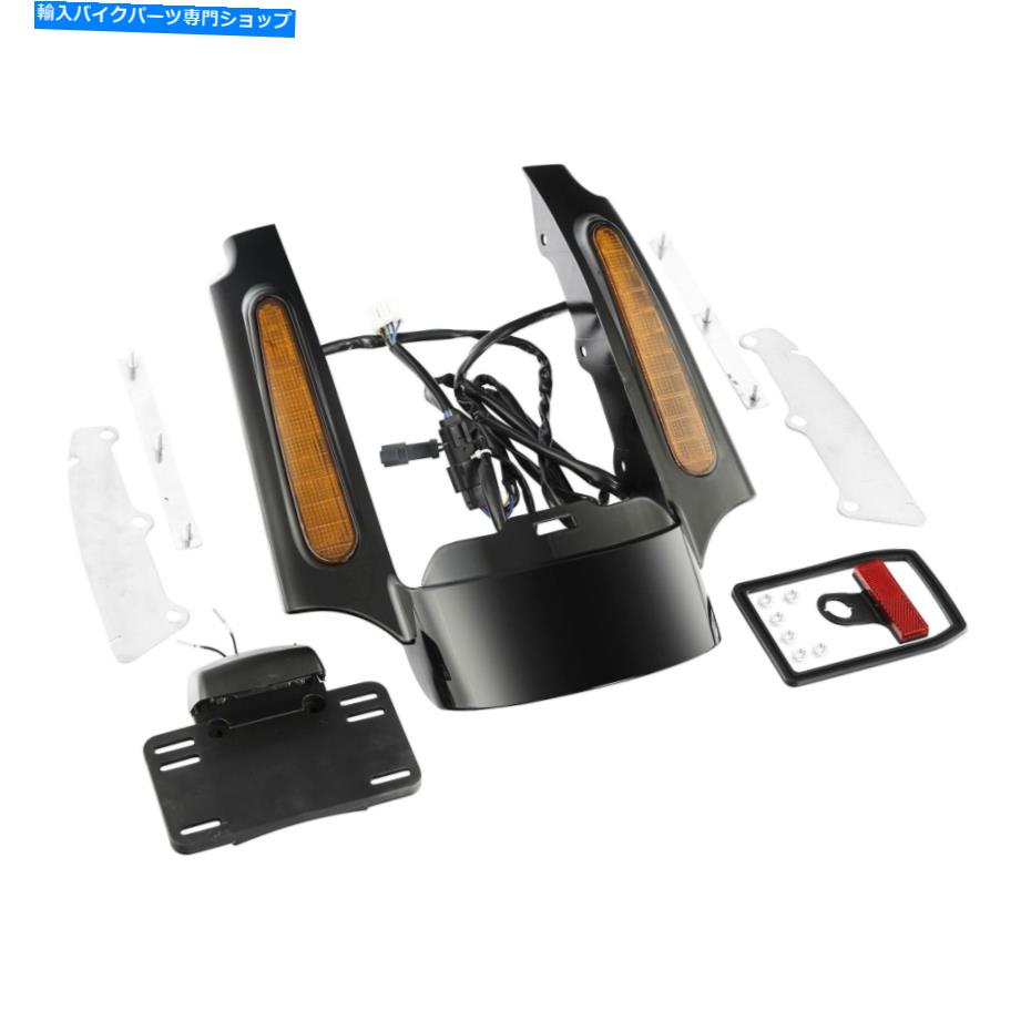 Rear Fender 2009-13ハーレーズーラ展開Electra Glideのためのリアフェンダー筋膜w / LEDライトランプセット Rear Fender Fascia w/LED Light Lamp Set For 2009-13 Harley Touring Electra Glide【並行輸入品】