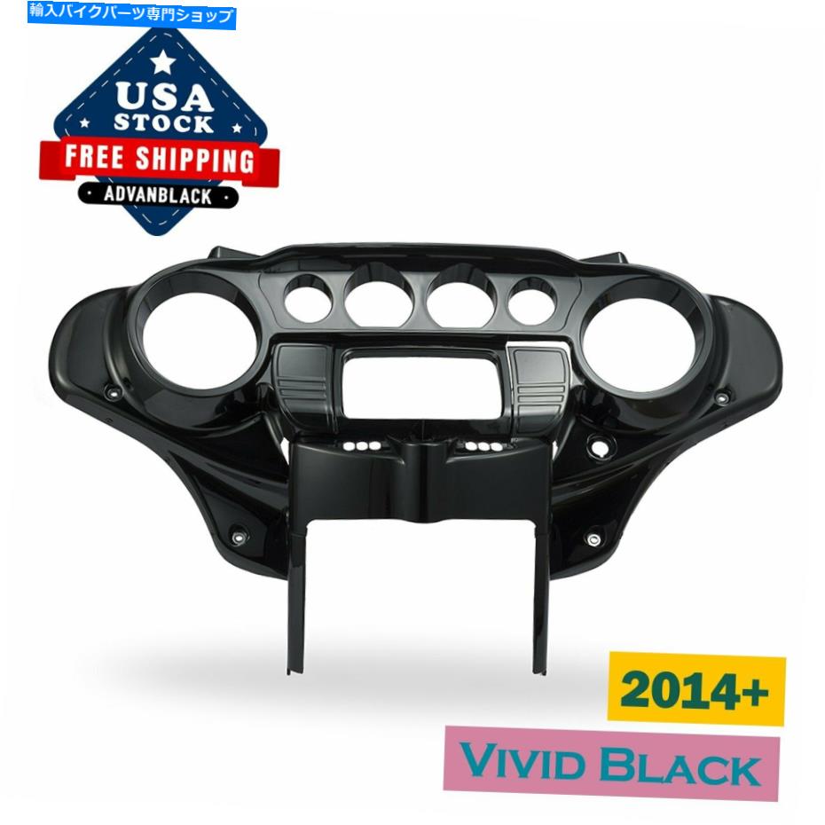 Inner Fairing 鮮やかなブラックバットウィングインナースピードメーターカウルフェアリングキャップ14+ハーリーツーリング Vivid Black Batwing Inner Speedometer Cowl Fairing Cap For 14+ Harley Touring【並行輸入品】