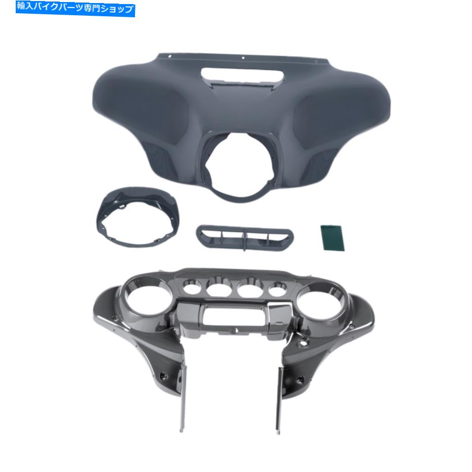Inner Fairing ハーレーCVOストリートグライド2018ガンシップグレーのためのバットウィングの外側のフェアリングフィット Batwing Outer Inner Fairing Fit For Harley CVO Street Glide 2018 Gunship Gray【並行輸入品】