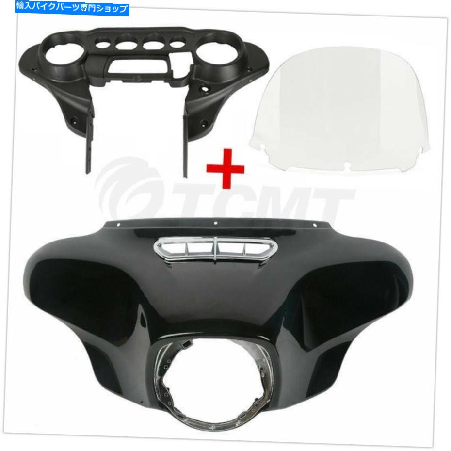 Inner Fairing ハーレーツーリングエレクトラグライド14+のためのバットウィングアウターインナーフェアリングフロントガラスフィット Batwing Outer Inner Fairing Windshield Fit For Harley Touring Electra Glide 14+【並行輸入品】