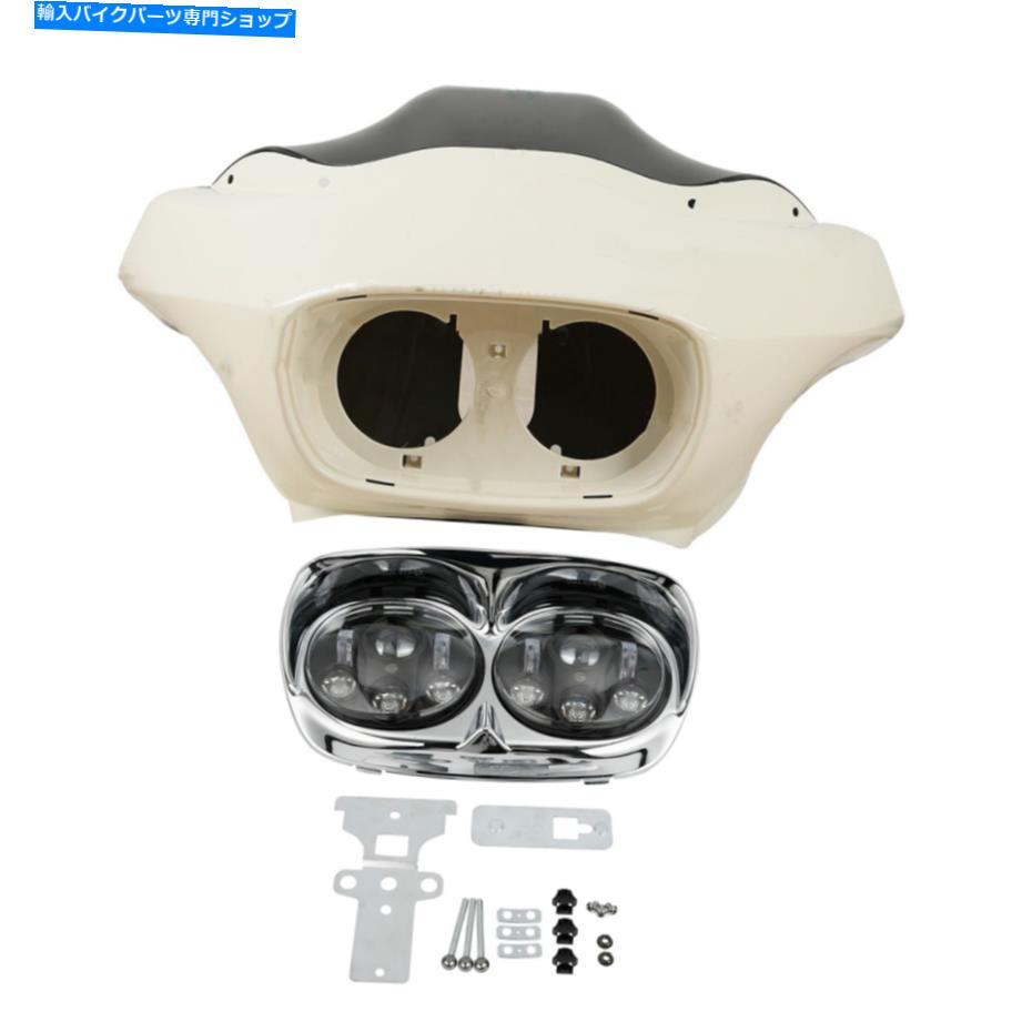 Inner Fairing ハーレーFltr Road Glide 1998-2013のためのインナー外のフェアリングデュアルLDEのヘッドライトフィット Inner Outer Fairing Dual LDE Headlight Fit For Harley FLTR Road Glide 1998-2013【並行輸入品】