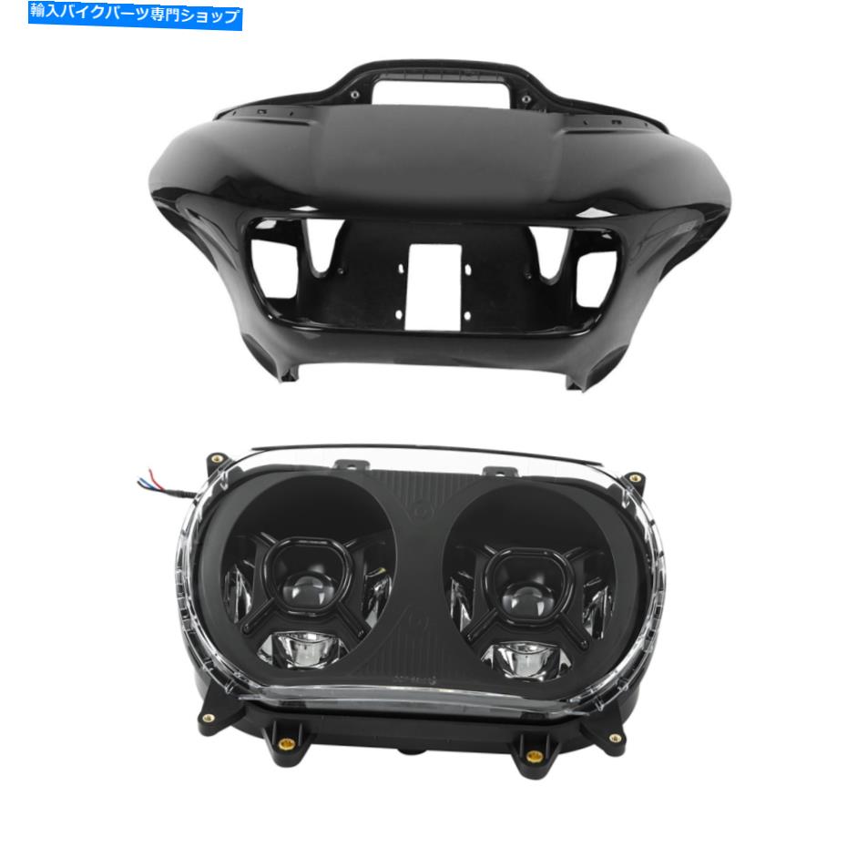 Inner Fairing ハーレーロードグライドFltr 15-20のためのインナー＆アウターフェアリーダーのledヘッドライトフィット Inner & Outer Fairings Dual LED Headlight Fit For Harley Road Glide FLTR 15-20【並行輸入品】