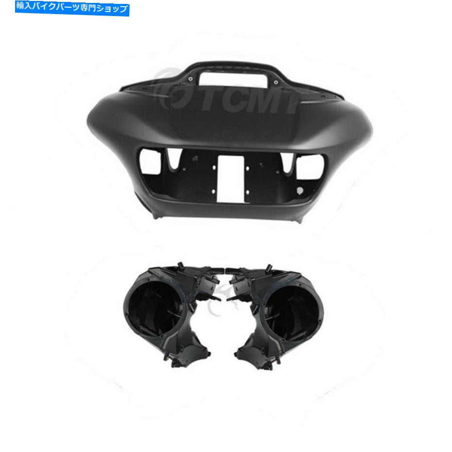 Inner Fairing マットブラックインナーアウターフェアリングスピーカーカバーフィットハーレーロードグライド15-2021 Matte Black Inner Outer Fairing Speaker Covers Fit For Harley Road Glide 15-2021【並行輸入品】