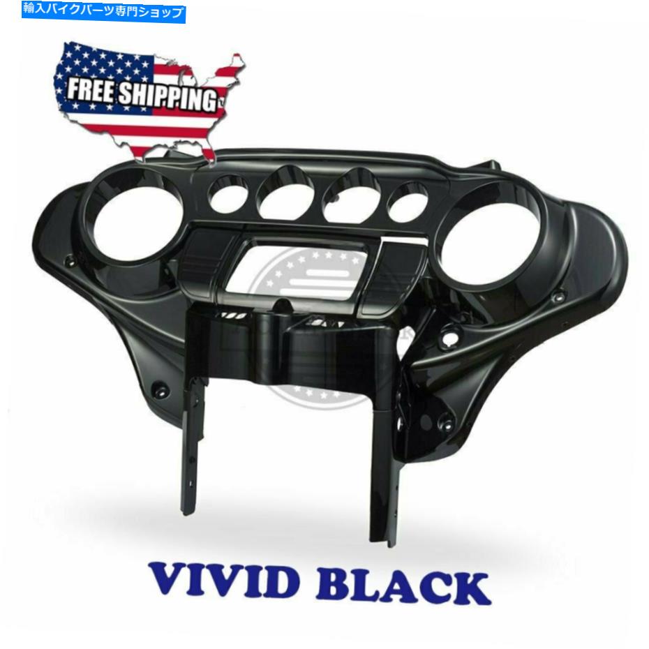 Inner Fairing 米国の在庫！鮮やかなブラックバットウィングインナースピードメーターフェアリングフィットハーレーツーリング2014+ US Stock! Vivid Black Batwing Inner Speedometer Fairing fit Harley Touring 2014+【並行輸入品】