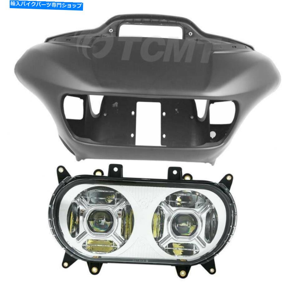 Inner Fairing マットブラックインナー＆アウターフェアリングLEDヘッドライトフィットハーレーロードグライド15-21 Matte Black Inner & Outer Fairings LED Headlight Fit For Harley Road Glide 15-21【並行輸入品】
