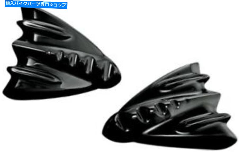 Inner Fairing クレアキンインナーフェアリングミラーマウントカバープレート（ペア）グロスブラック7210 Kuryakyn Inner Fairing Mirror Mount Cover Plates (Pair) Gloss Black 7210【並行輸入品】