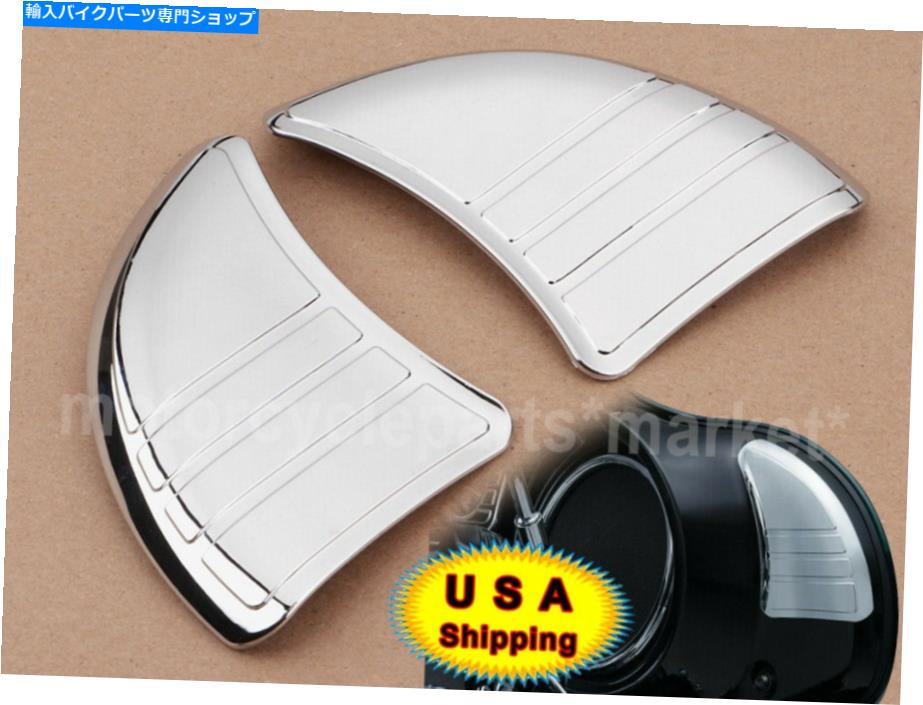 Inner Fairing Harley Touring FlhtcuのためのChrome Batwingの内側フェアリングミラーフィラーカバー Chrome Batwing Inner Fairing Mirror Filler Covers For Harley Touring FLHX FLHTCU【並行輸入品】