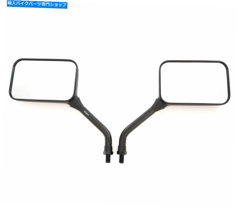 Mirror ミラーセットのGPブラックの長方形の短いステムネジ - 10mm GP Black Rectangular Short Stem Screw In Mirror Set - 10mm【並行輸入品】