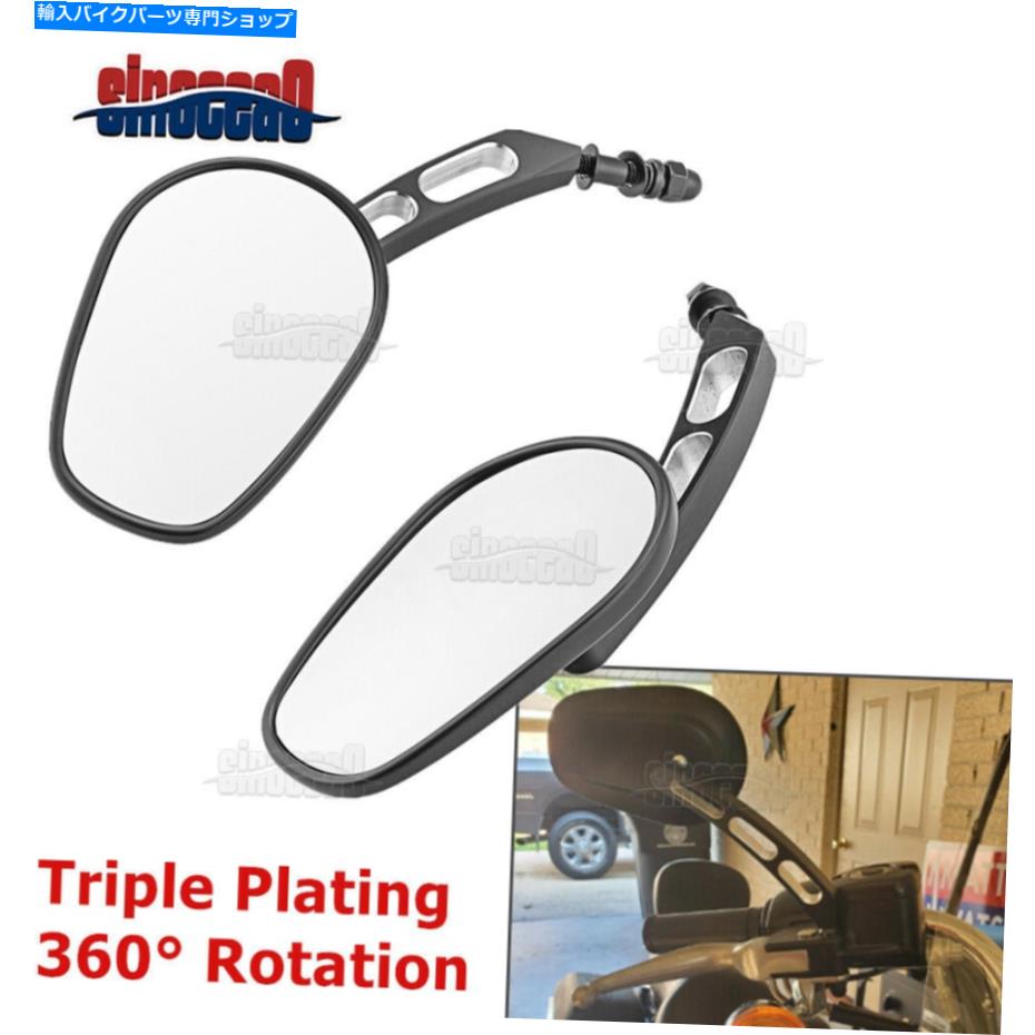 Mirror ハーレーツーリングエレクトラストリートグライドのための8mm CNCビレットリアビューサイドミラー 8mm CNC Billet Rear View Side Mirror For For Harley Touring Electra Street Glide【並行輸入品】