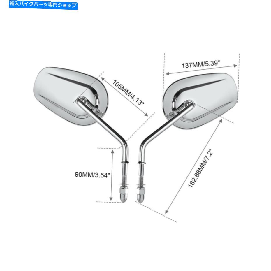 Mirror クロームリアビューミラーフィットハーレーダビッドソンツーリングロードキングエレクトラグライド Chrome Rear View Mirrors Fit For Harley Davidson Touring Road King Electra Glide【並行輸入品】