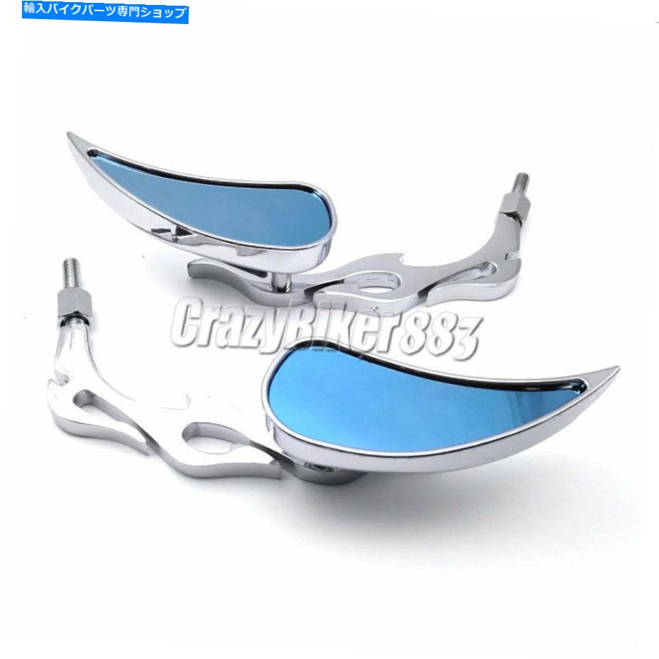 Mirror Honda VTシャドウエースクラシック500 700 750 1100 Teardrop Flame Rearview Mirrors For Honda VT Shadow Ace Classic 500 700 750 1100【並行輸入品】