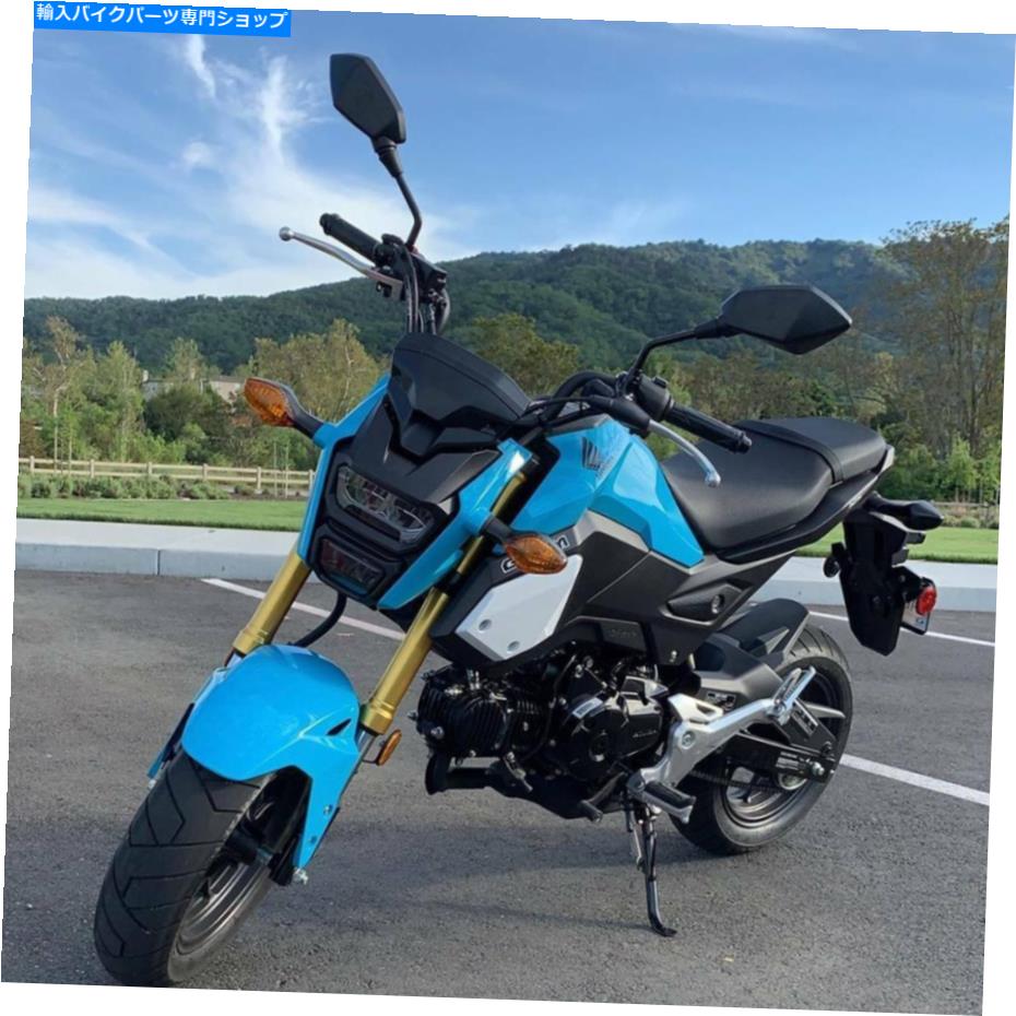 Mirror ホンダGROM 2019 2018 2018 2017 2017 2016ブラックオートバイ背面図サイドミラー10mm For Honda Grom 2019 2018 2017 2016 Black Motorcycle Rear View Side Mirrors 10mm【並行輸入品】