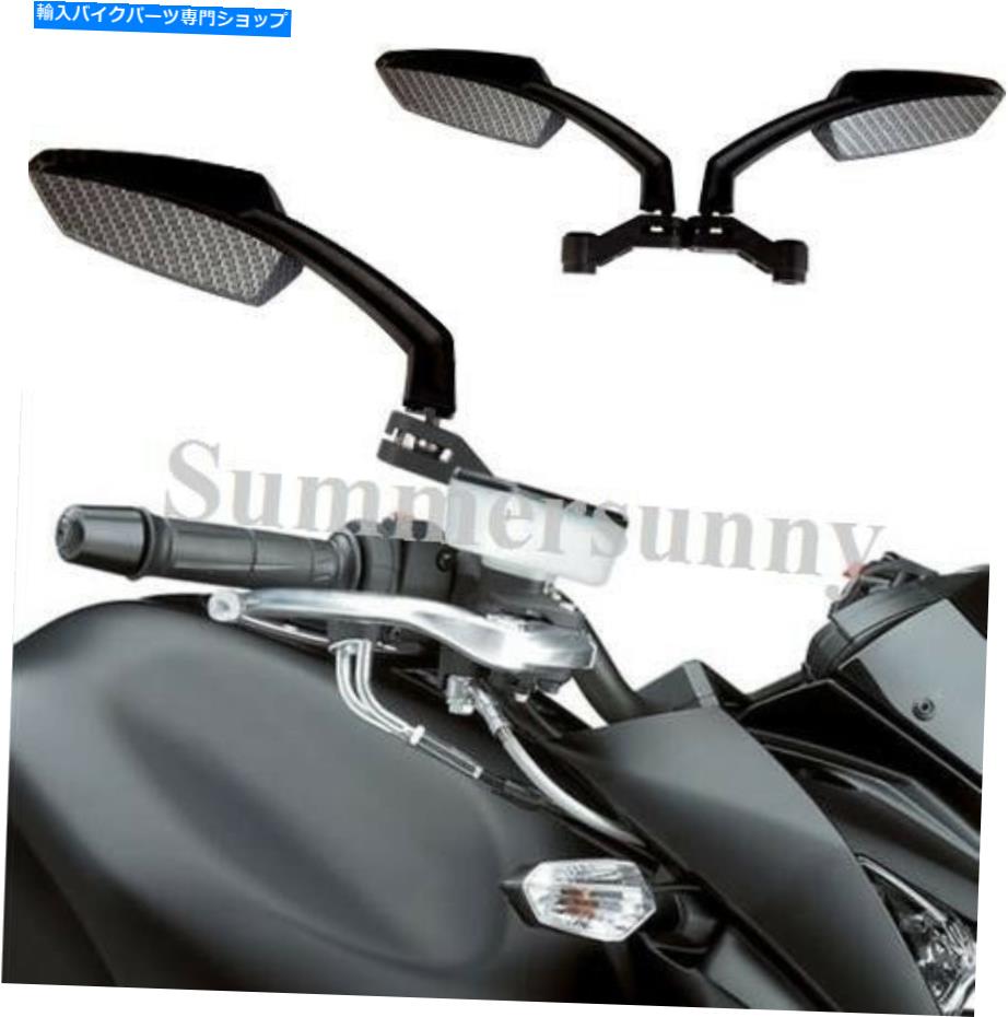 Mirror カーボンユニバーサルM8 M10スクーターバックミラーモープATVオートバイバックアップ Carbon Universal M8 M10 Scooter Rearview Mirrors For Moped ATV Motorcycle Backup【並行輸入品】