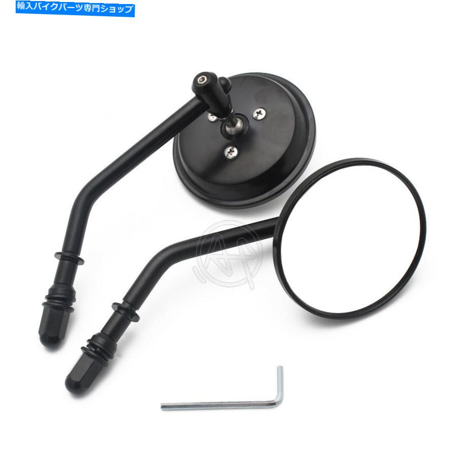 Mirror ラウンドオートバイリアミラーサイドバックミラー8mmユニバーサルフィットカフェレーサー Round Motorcycle Rear Mirror Side Rearview Mirror 8mm Universal Fit Cafe Racer【並行輸入品】