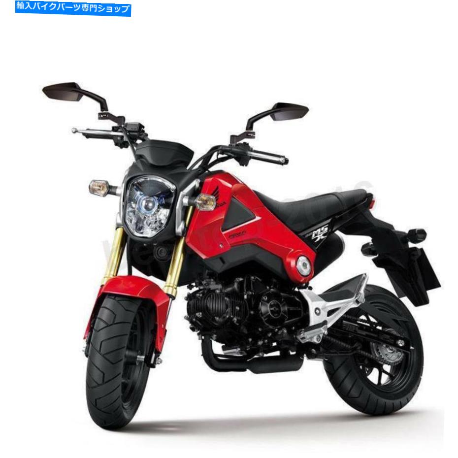 Mirror ホンダGROM 125 MSX125ペアブラックオートバイリアビューサイドミラー10mm 8mm For Honda Grom 125 MSX125 Pair Black Motorcycle Rear View Side Mirrors 10mm 8mm【並行輸入品】