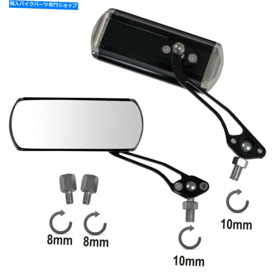 Mirror カップルスタイルカスタムバイカーバイクハンドルバーミラーバックブラック Couple Style Custom Biker Motorbike Handlebar Mirror Rearview Black【並行輸入品】