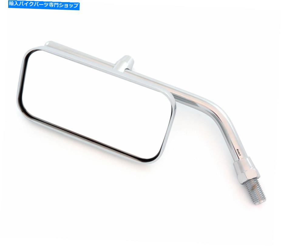 Mirror オートバイミラーの頑丈な長方形のクロームネジ - 10mm Heavy Duty Rectangular Chrome Screw In Motorcycle Mirror - 10mm【並行輸入品】